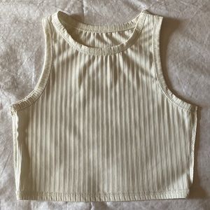 SHEIN Women’s White Ribbed Tank Top